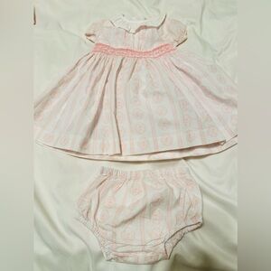 Edgehill Collection Pink and White Kids Dress